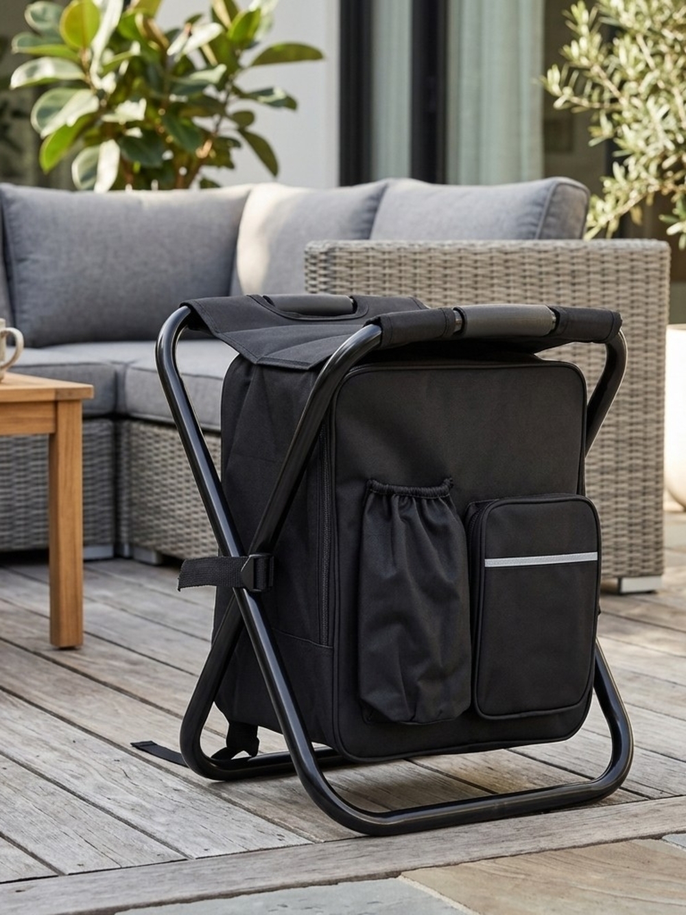 Cooling Foldable Outdoor Stool with Storage Backpack